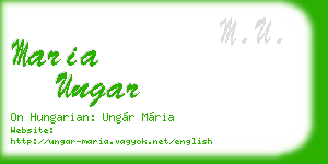 maria ungar business card