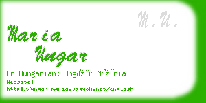 maria ungar business card